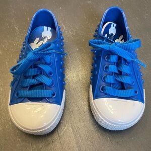 Mini Melissa Blue Sneakers with White Toes